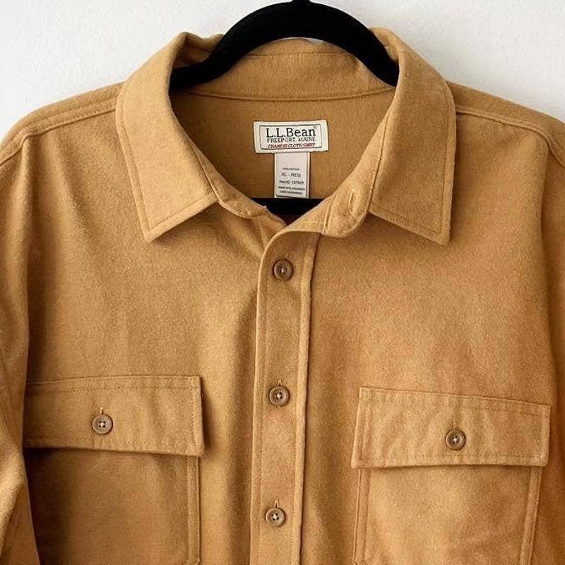 L. L Bean Tan Chamios Cloth Shirt Shacket