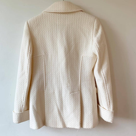 Moda International White Cream Wool Pea Coat