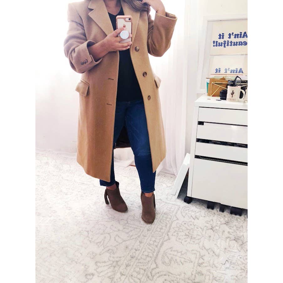 Vintage Preston & York Tan Camel Wool Overcoat