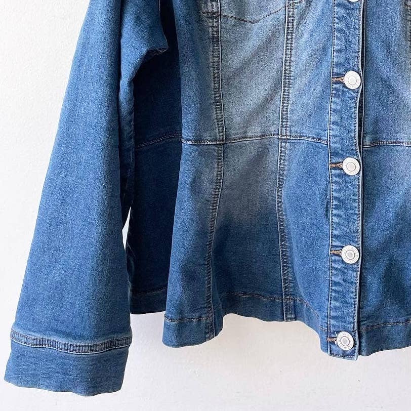 Eloquii Elements Plus Denim Peplum Jean Jacket