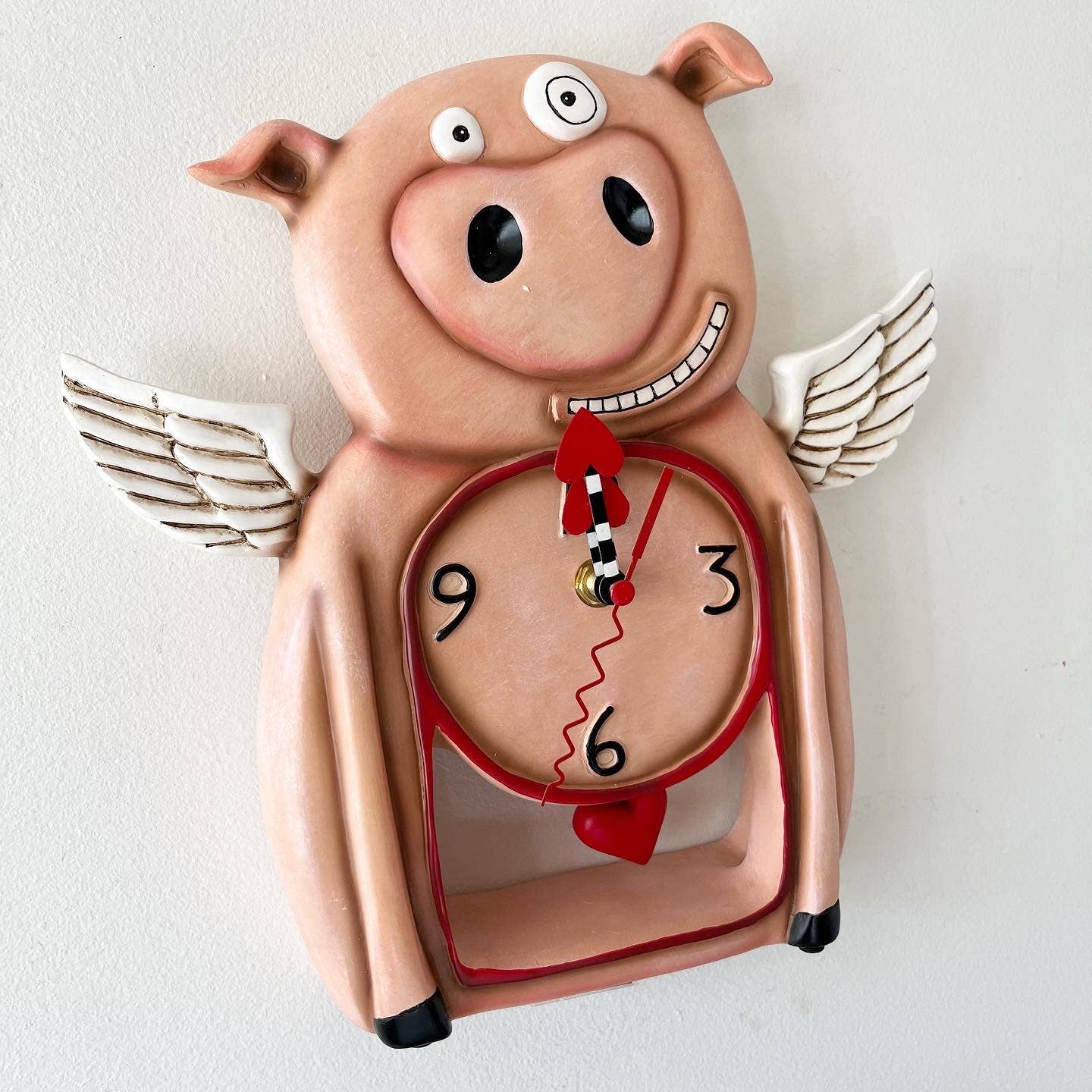 Allen Designs Little Flying Pig Piggy Pendulum Novelty Wall Clock