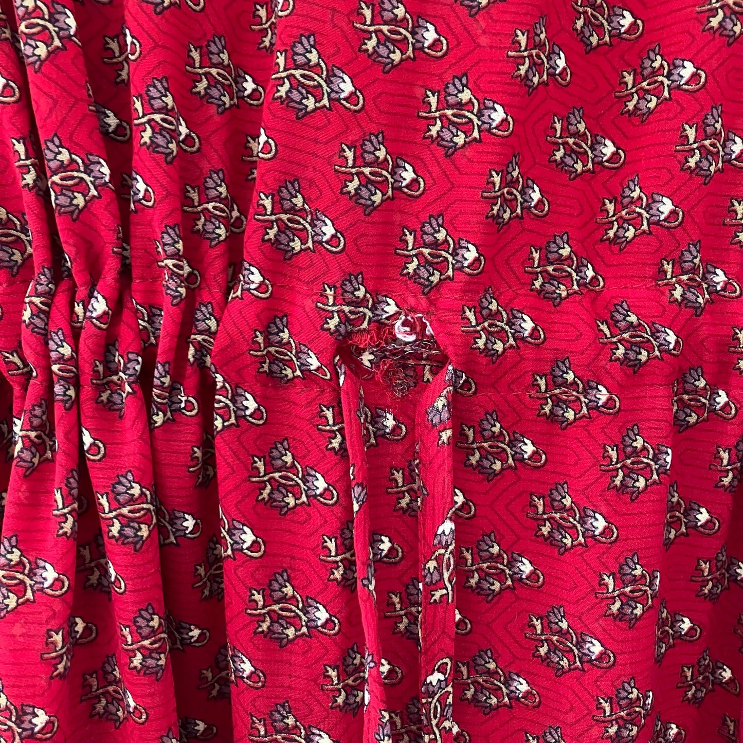 Earthbound Trading Company Burgundy Boho SILK Kaftan