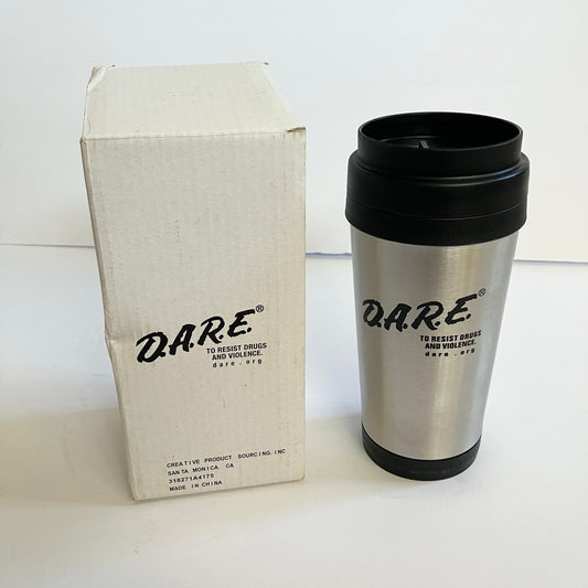 Vintage D.A.R.E. DARE Stainless Steel Travel Mug with Box Say No To Drugs