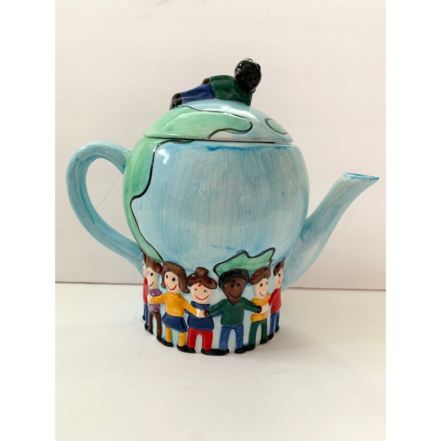 Save the Children Hand Painted Teapot Collectible We are the World Centrum Kids