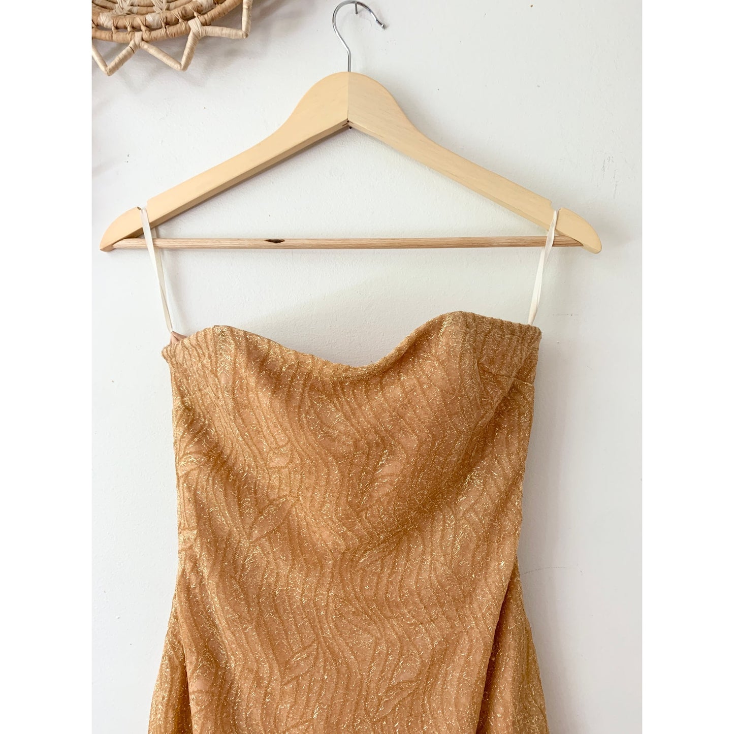 JESSICA MCCLINTOCK GUNNE SAX Vintage 80s 90s Gold Formal Homecoming Dress