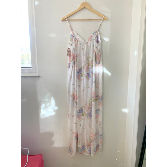 Tom Bezduda for Barad Eco Vintage 1970s Floral White Nightgown