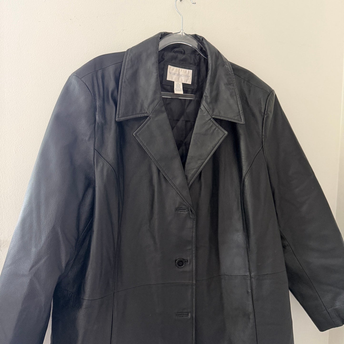 Worthington Vintage Leather Jacket Black Y2K 90s 3X Plus