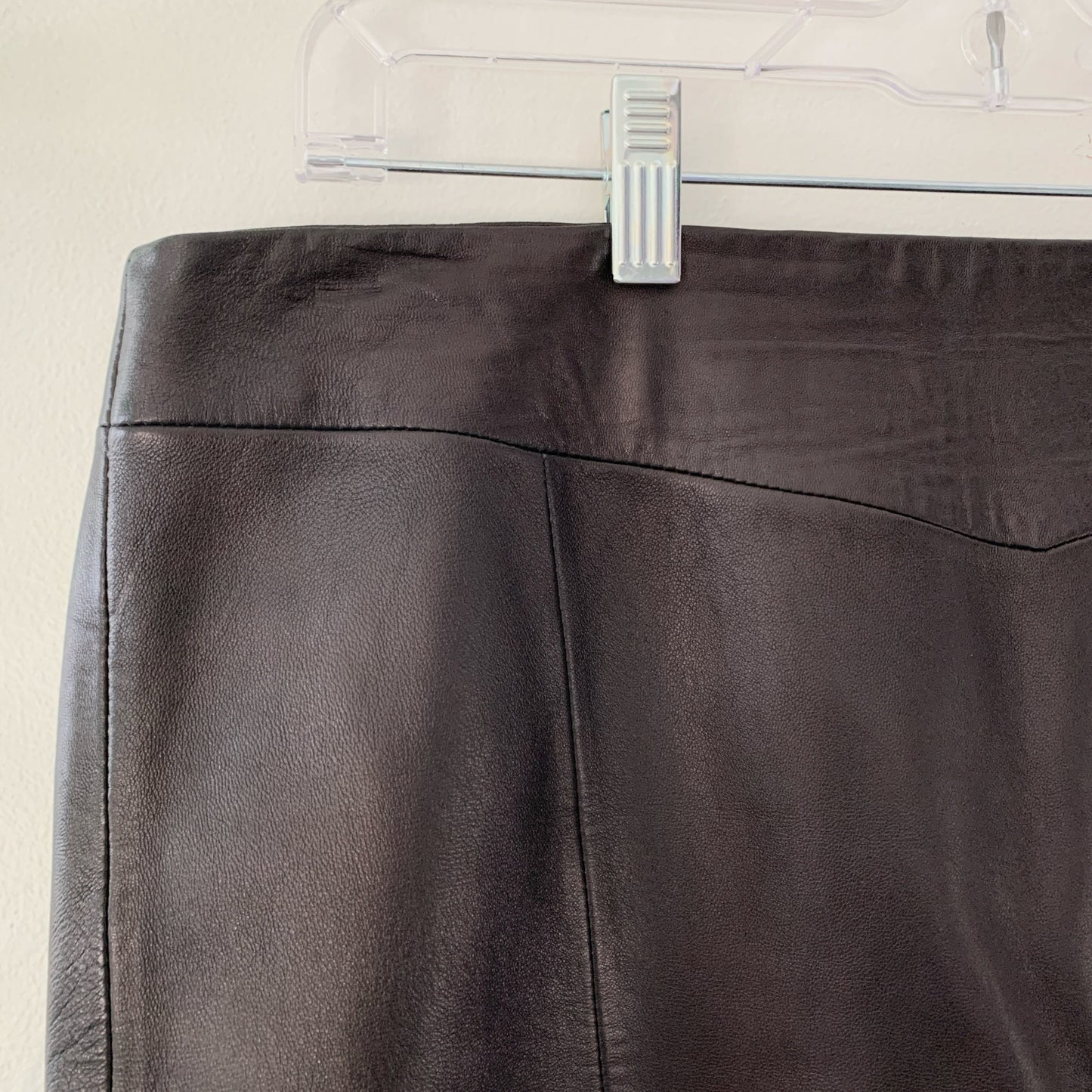 Antonio Melani Buttery Soft Leather Straight Pencil Skirt Black Medium
