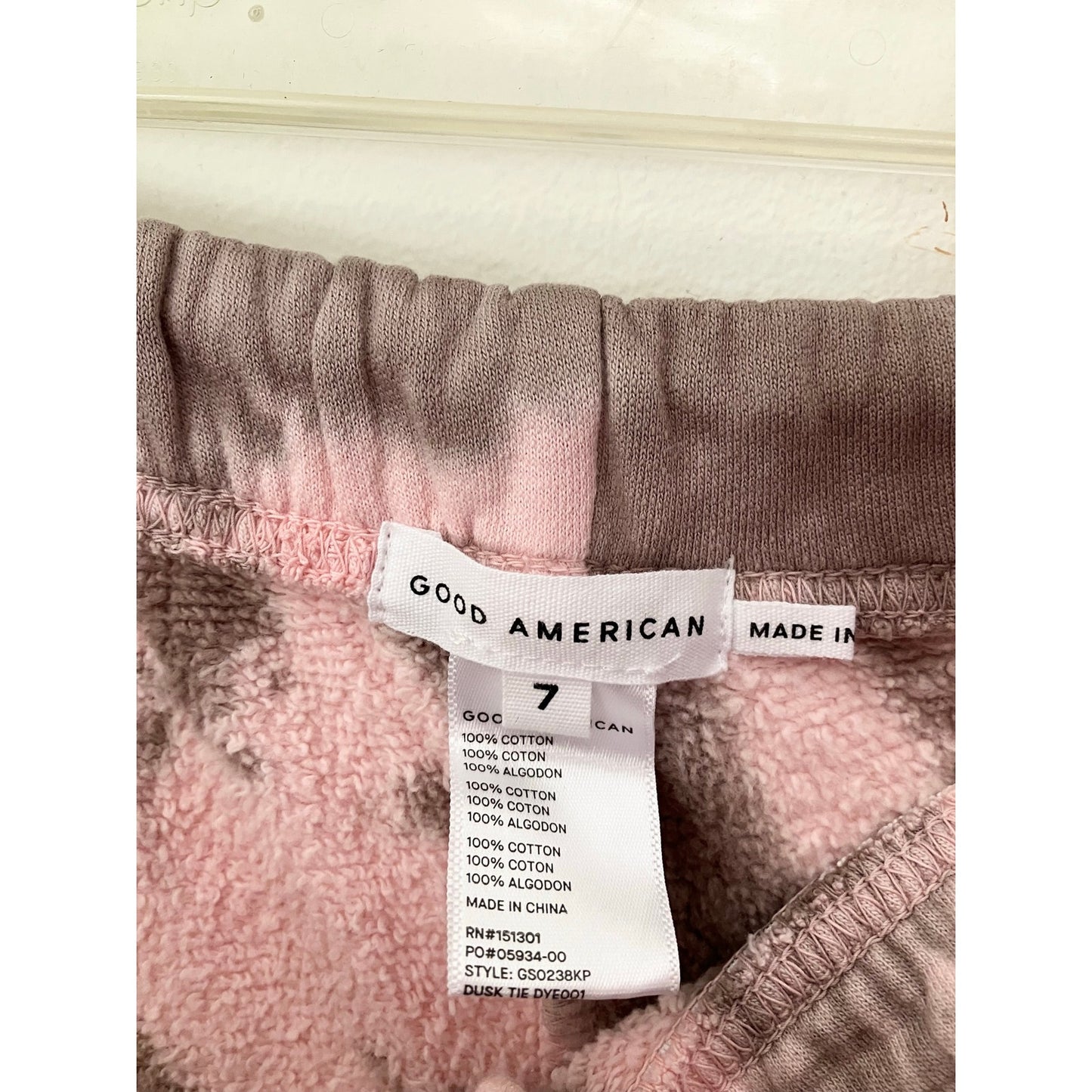 Good American Blush and Taupe Tie-Dye Boyfriend Sweatpants Size 7 4XL New