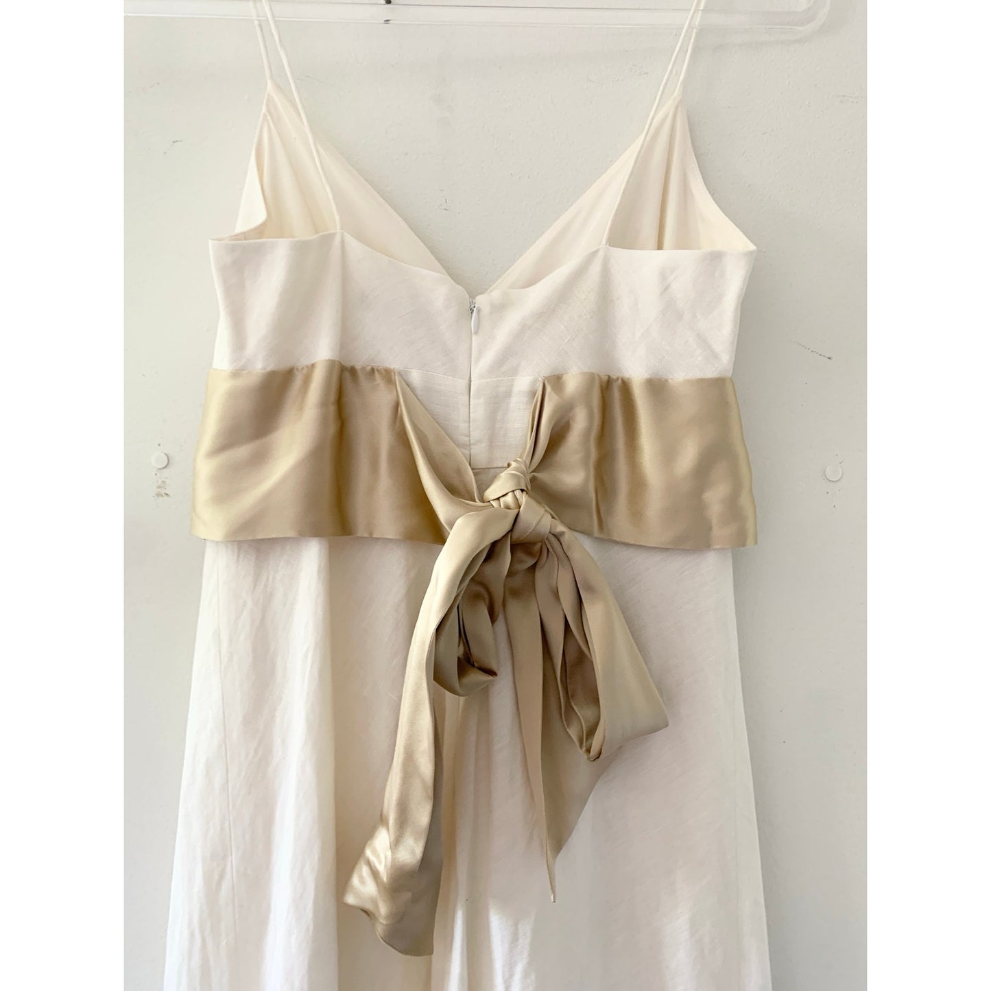 J. Crew Vintage Y2K 2006 Cream Linen Silk Formal Maxi Dress 69219