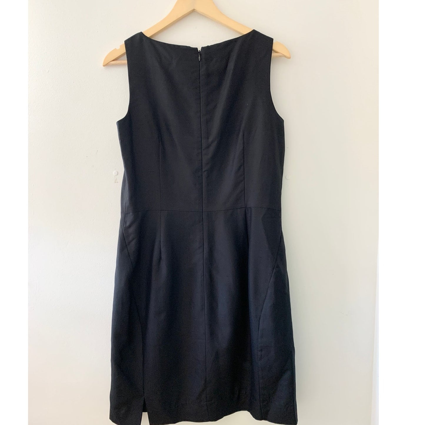 Ann Taylor Vintage Black Silk Sheath Dress 8 Medium
