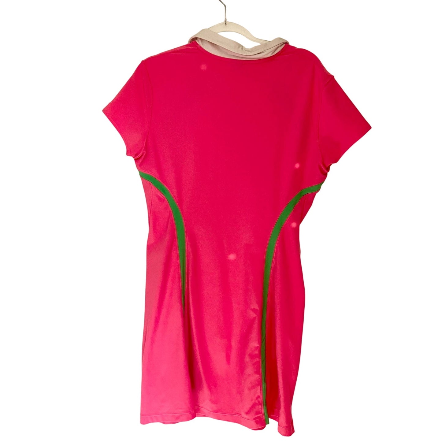 Nike Dri Fit Pink Green Collared V Neck Tennis Dress XL