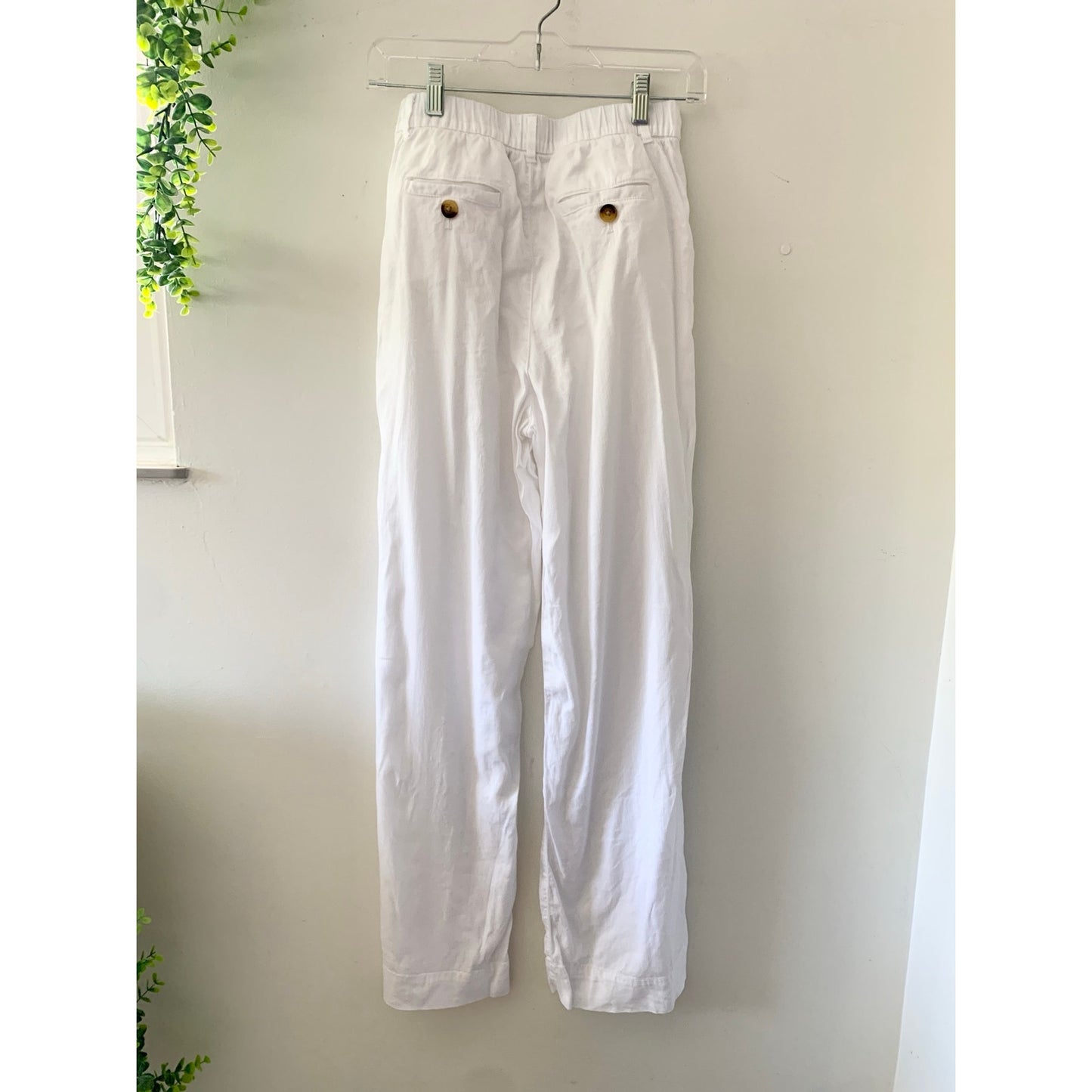 Vineyard Vines White Linen Blend Stretch Waist Pants Trousers