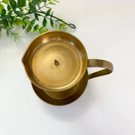 Vintage Brass Gold Candle Holder 6" with Handle