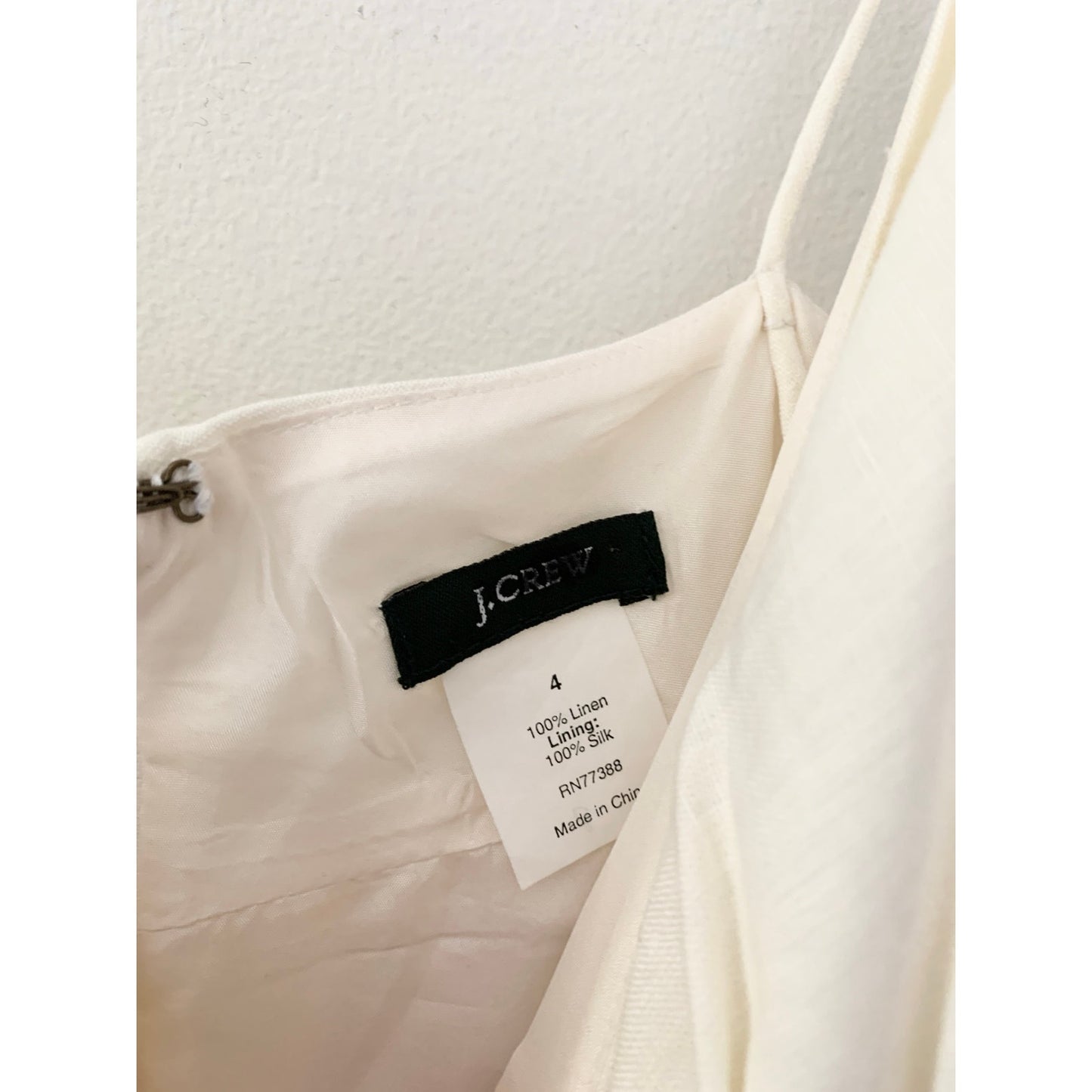 J. Crew Vintage Y2K 2006 Cream Linen Silk Formal Maxi Dress 69219