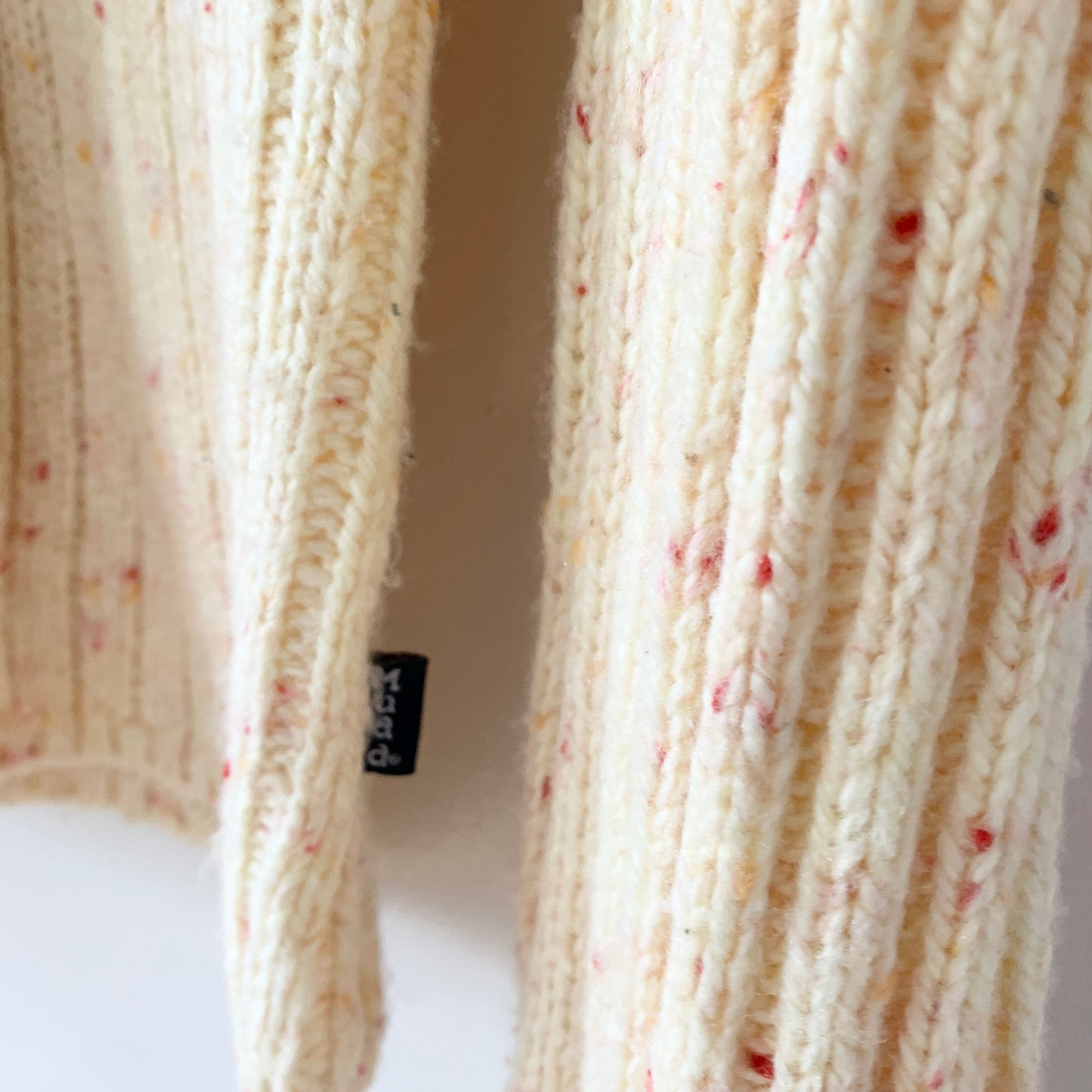 MUDD Jeans Vintage Y2K Logo Knit Cream Red Cable Knit Sweater XL