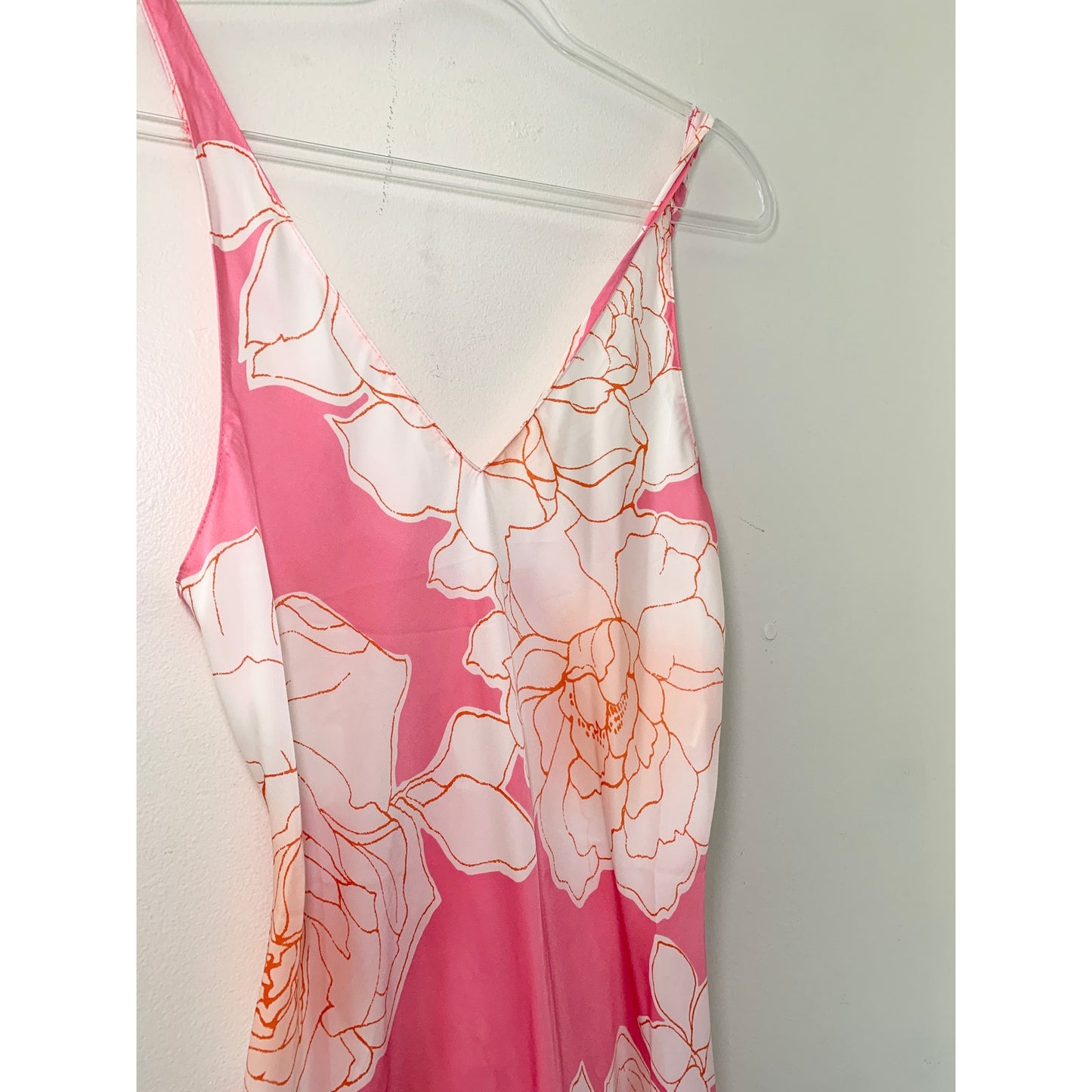 Natori Peony Sunset Floral Pink White Nightgown and Robe Set
