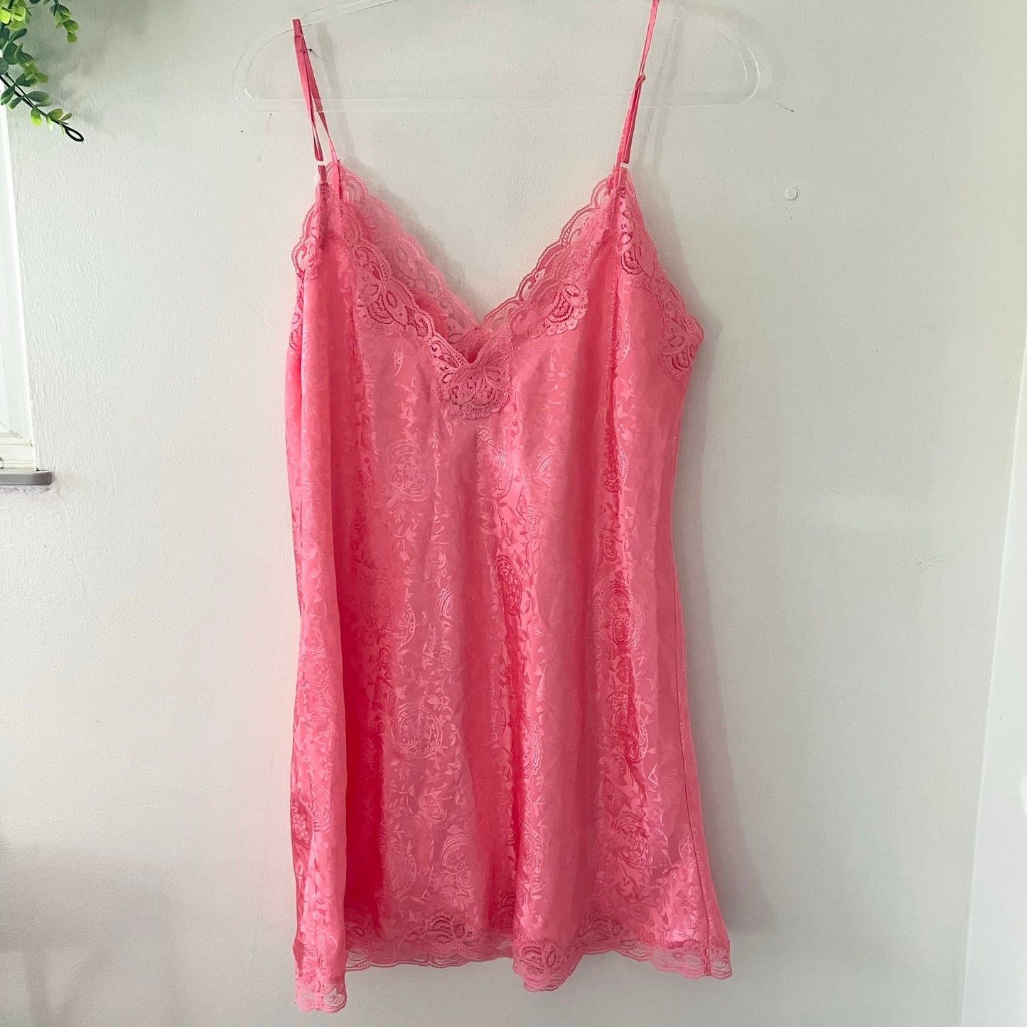Victoria's Secret Vintage Gold Label Vintage Pink Floral Night Shirt Slip Large