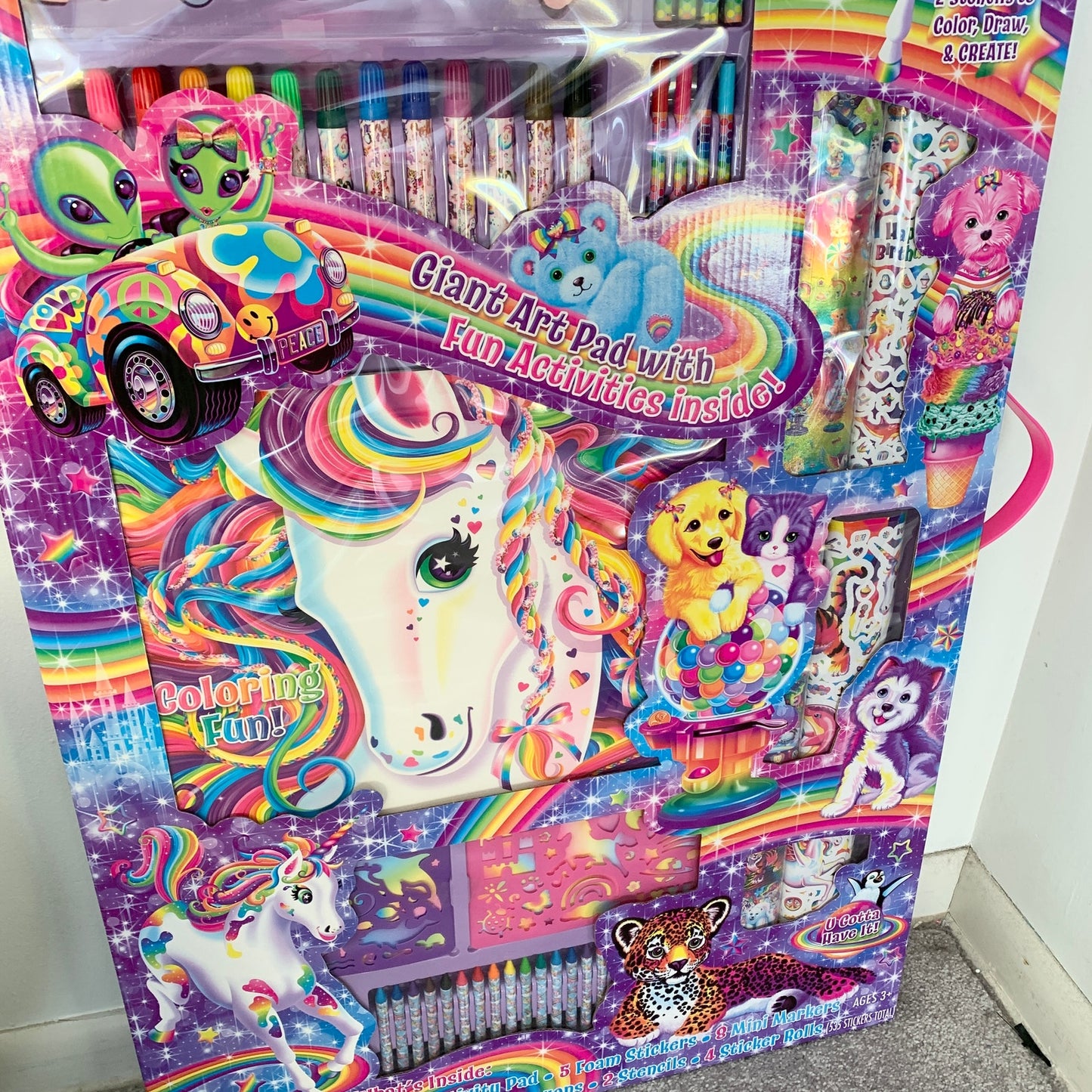 Lisa Frank Rare Double Stickers Total Giant Art & Activity Set New Sealed Bx