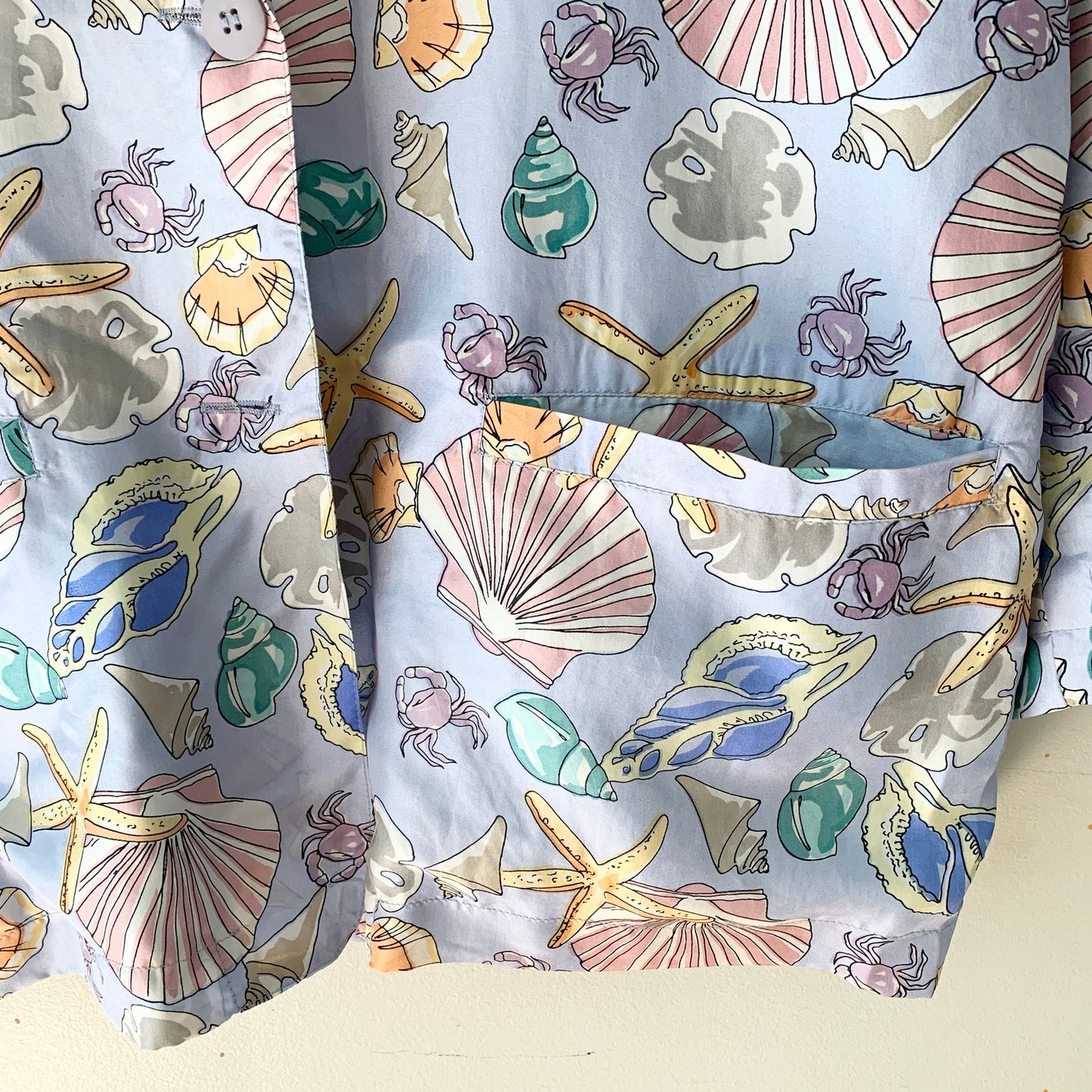 Rhonda Lynne Vintage 80s 90s  Silk Beach Sea shell Theme Relaxed Blazer Medium