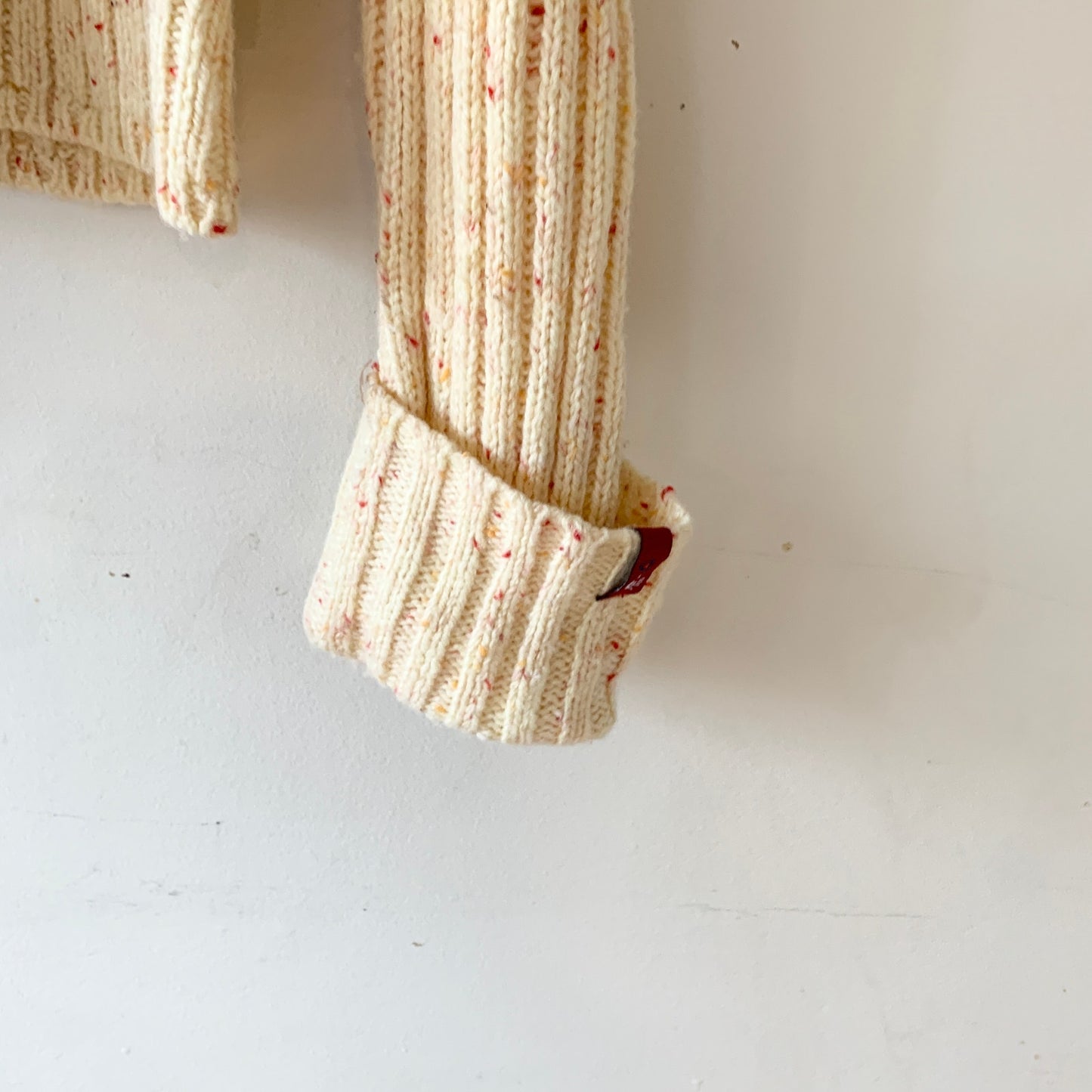 MUDD Jeans Vintage Y2K Logo Knit Cream Red Cable Knit Sweater XL