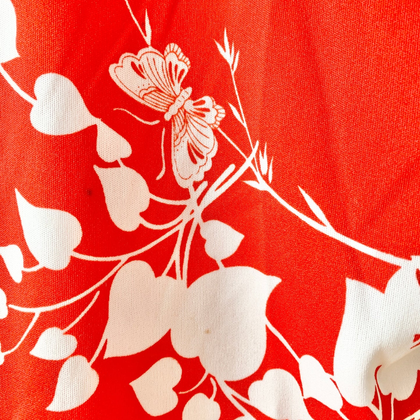 MARDI MODES NYC Vintage 1970s Butterfly Red White Blouse Union Made