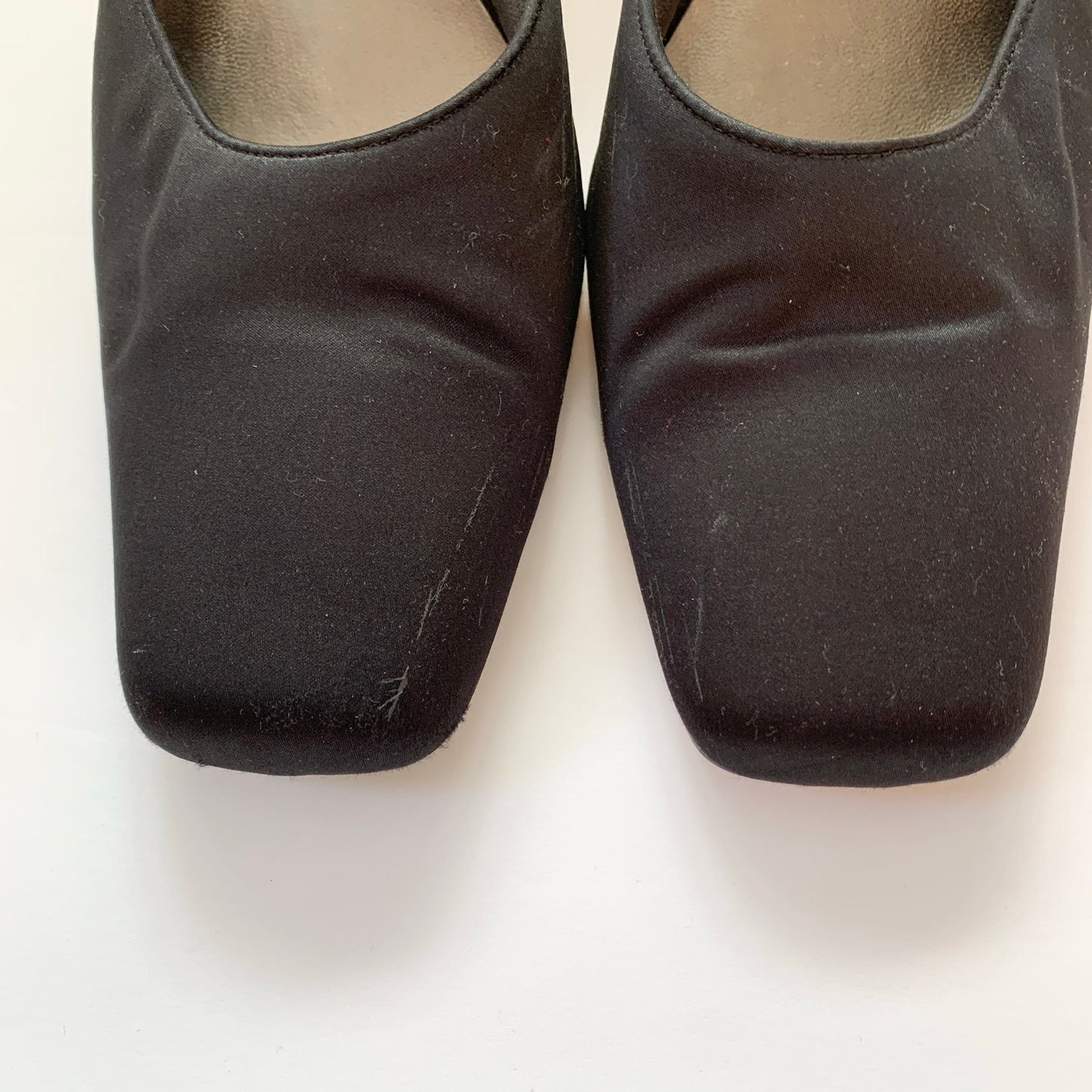 Vintage Sam and Libby Kitten Heel Square Toe Mule Leather Sole Shoes sz 9 Black
