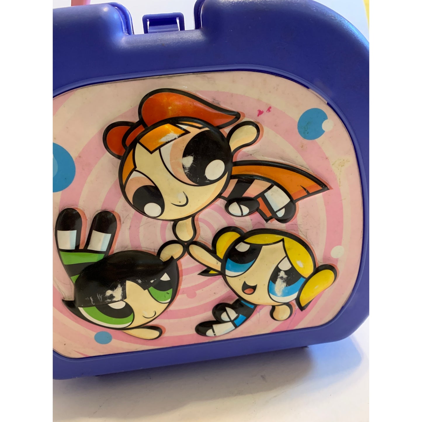 Power Puff Girls Vintage Purple Plastic Hard Case Lunchbox