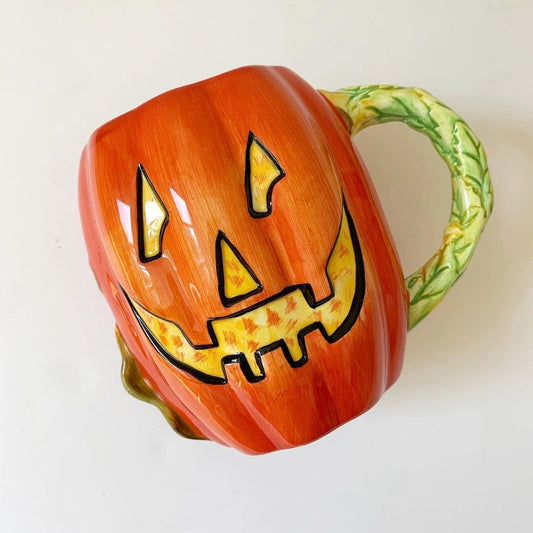 Certified International Orange 22 fl oz Susan Winget Halloween Pumpkin Mug 2