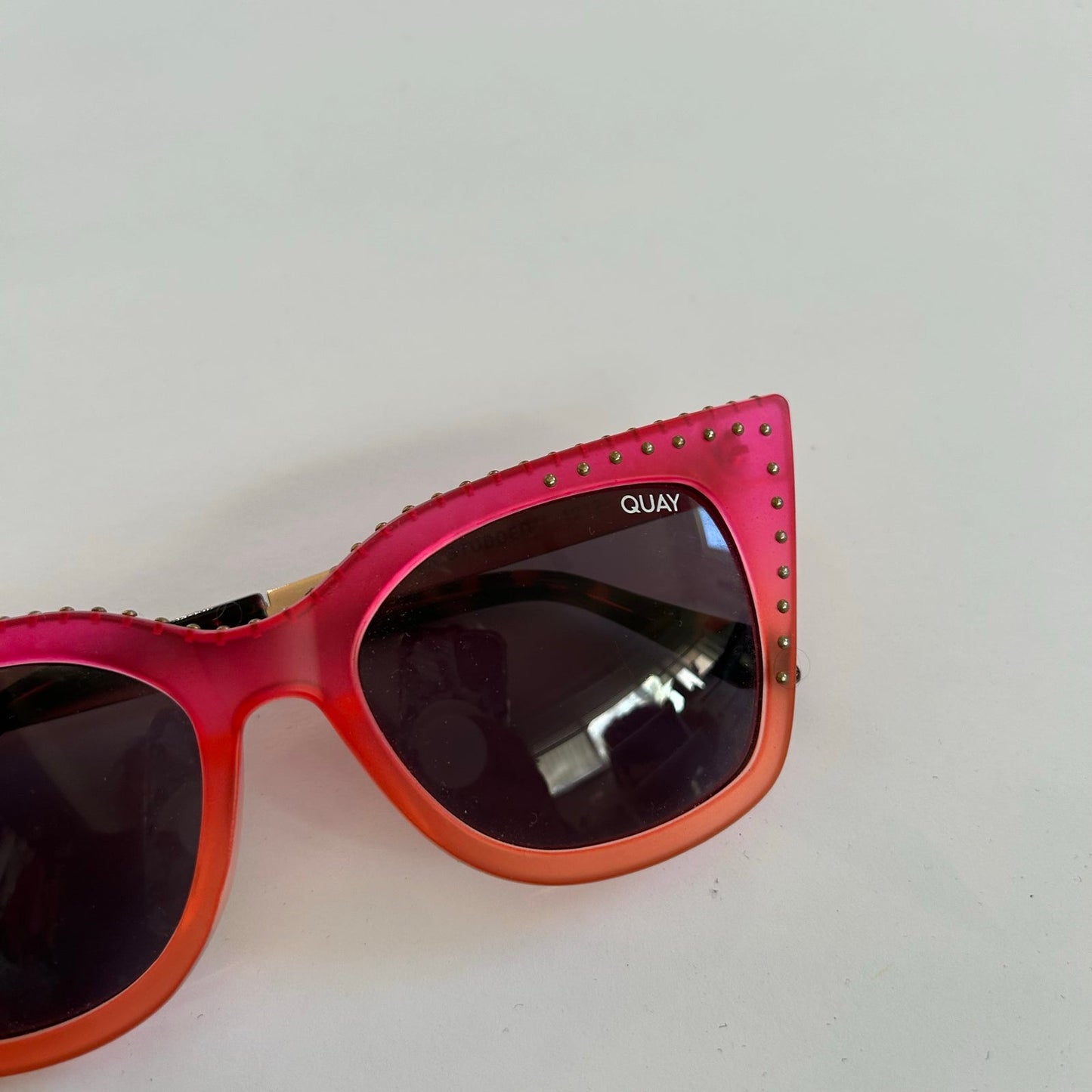 Quay Australia Saweetie Harper Studded Cat Eye Pink Sunglasses