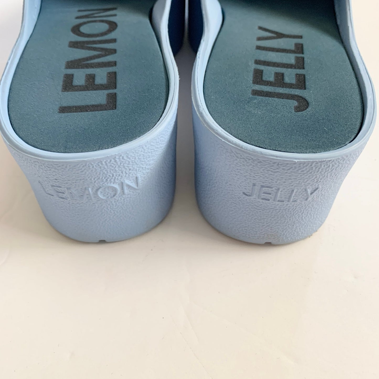 Lemon Jelly Sunny Platform Slide Sandals Baby Blue 37