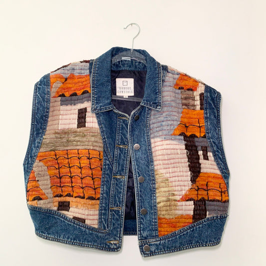 Robert Comstock Vintage Denim Knit Vest 10 Medium