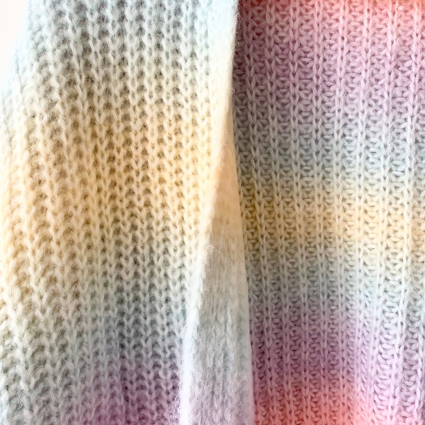 Pastel Rainbow Purple Pink Knit Cardigan Sweater XXXL