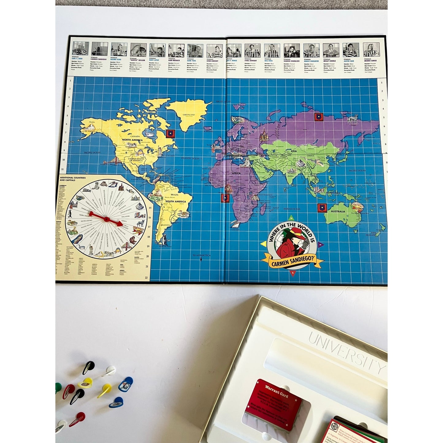 Vintage 1992 Where in the World is Carmen Sandiego Board Game University