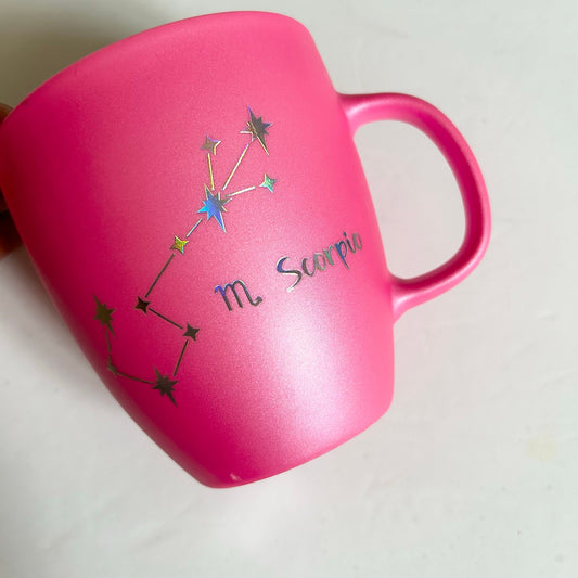 Scorprio Zodiac Bright Bubble Gum Pink Coffee Astrology Mug Modern Expressions