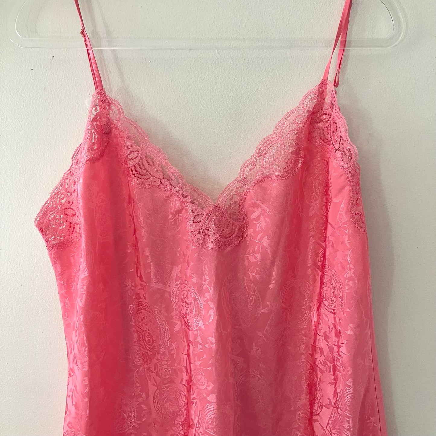 Victoria's Secret Vintage Gold Label Vintage Pink Floral Night Shirt Slip Large