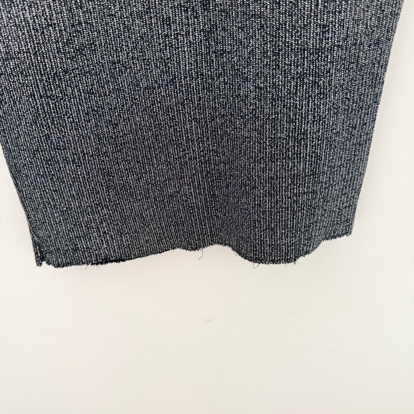 Contempo Casuals Vintage Metallic Silver Black Slip Bodycon Maxi Dress 90s