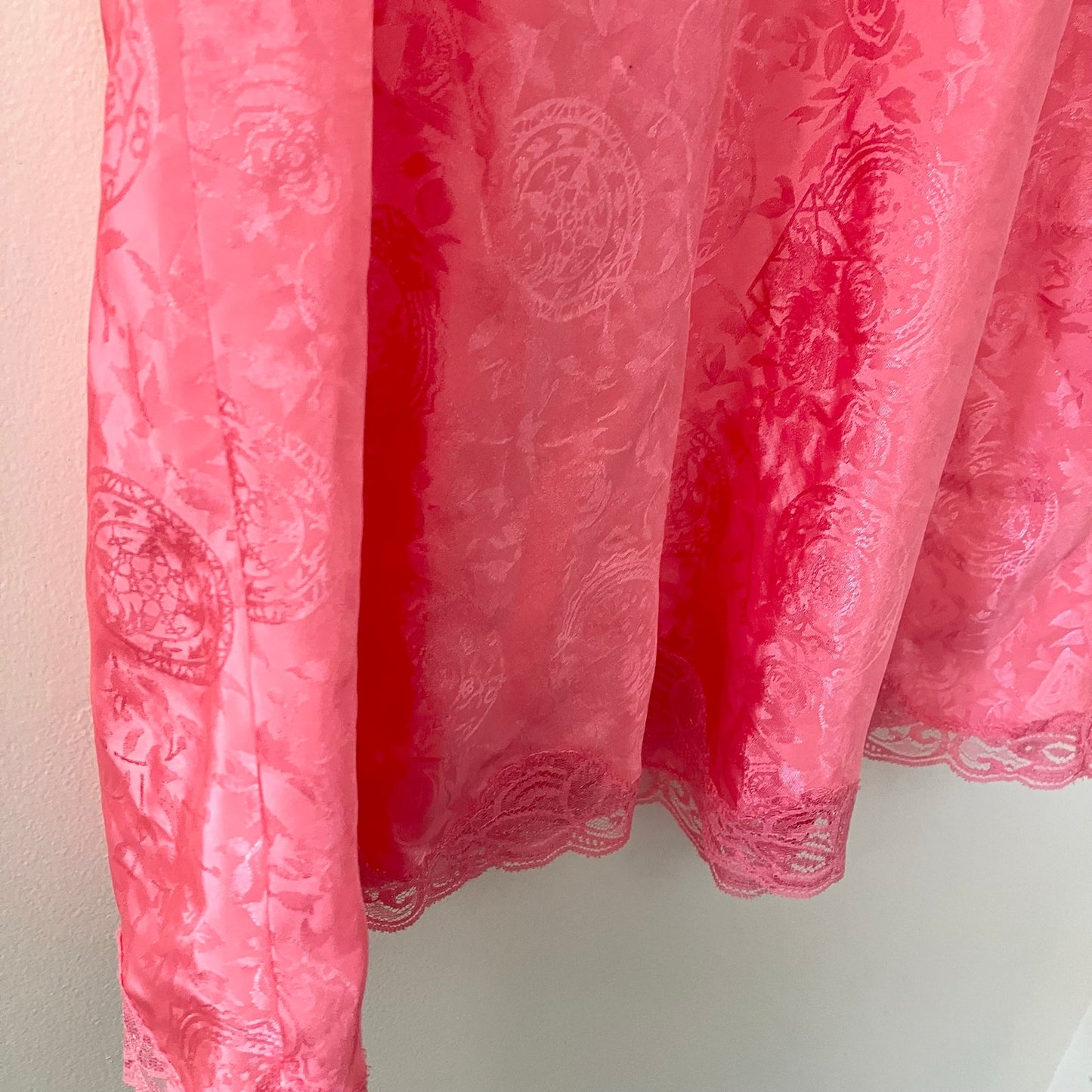 Victoria's Secret Vintage Gold Label Vintage Pink Floral Night Shirt Slip Large