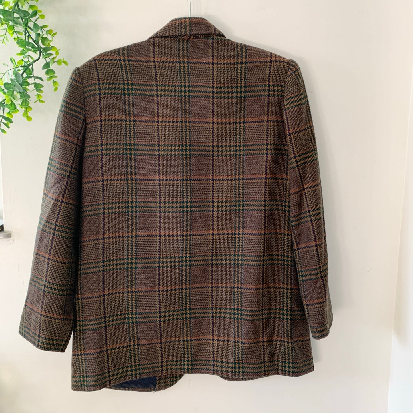 Sag Harbor Vintage Brown 90s Plaid Wool Blazer 10 Medium
