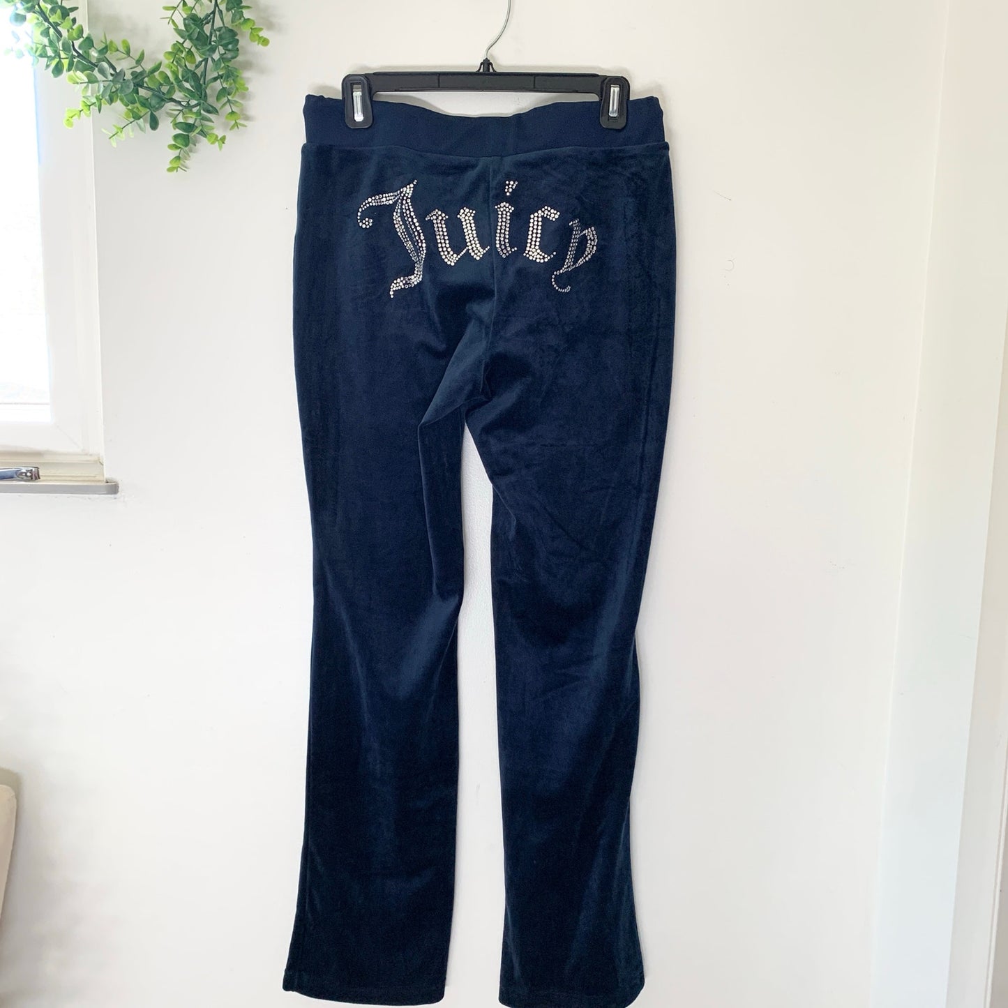 Juicy Couture OG Big Bling Velour Hoodie Regal Navy Blue Y2K