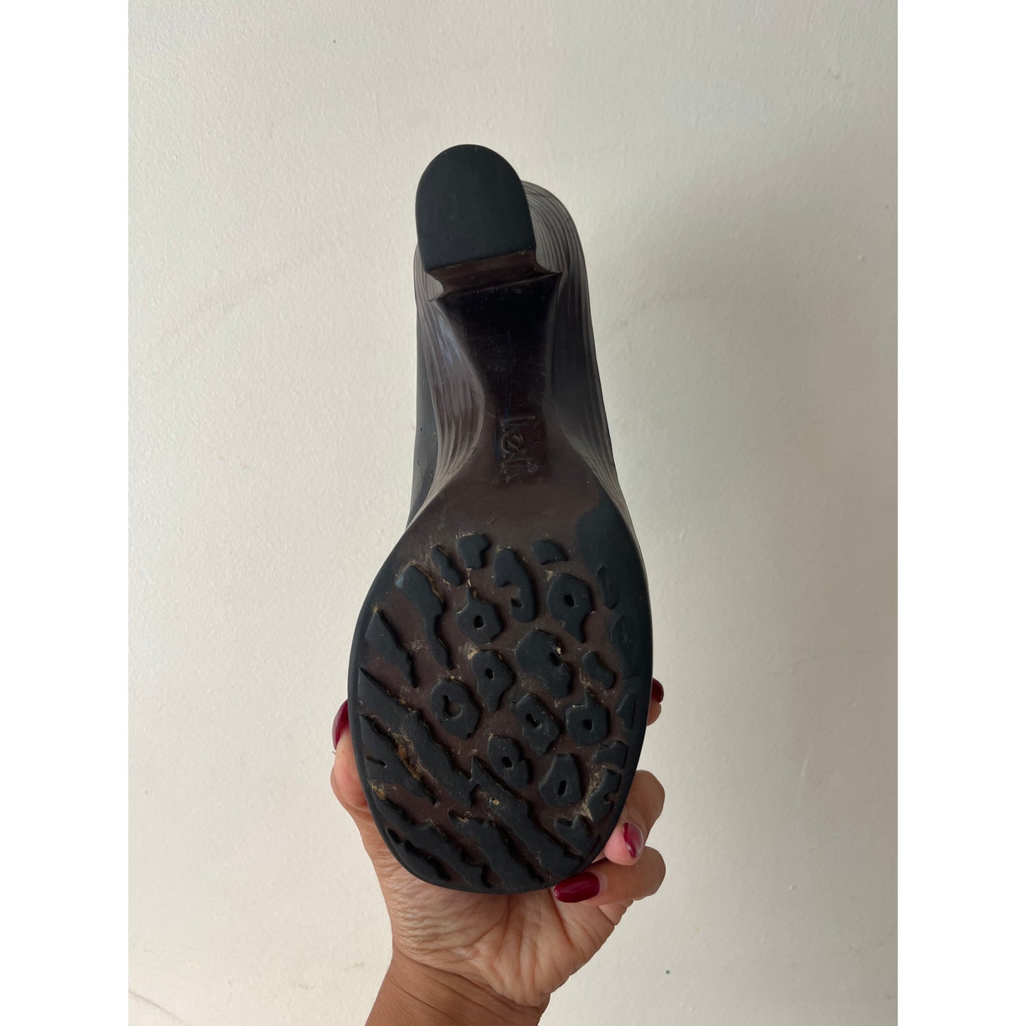 LEI Chunky Dark Brown Oxford Heel Shoes size 8.5 Y2K