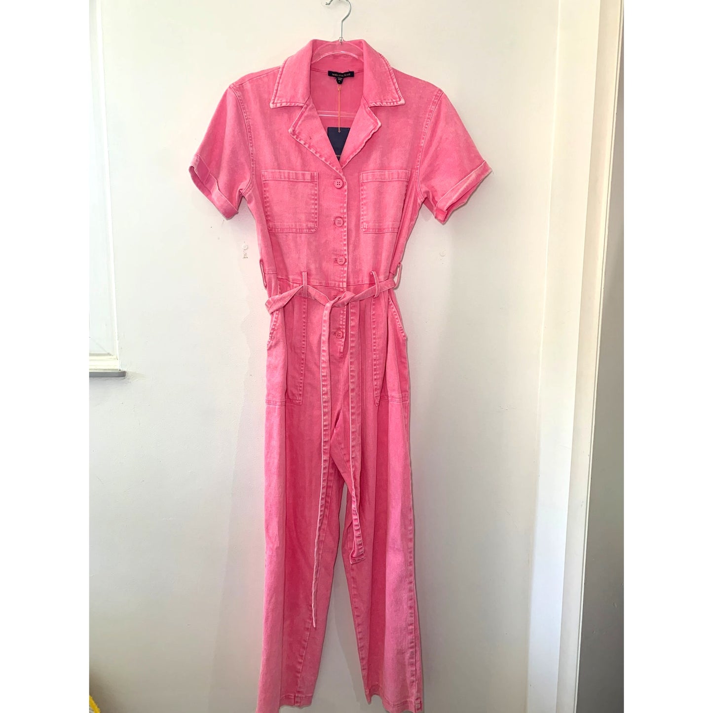 Skies are Blue Kendall Utility Bubblegum Pink Pant Jumpsuit