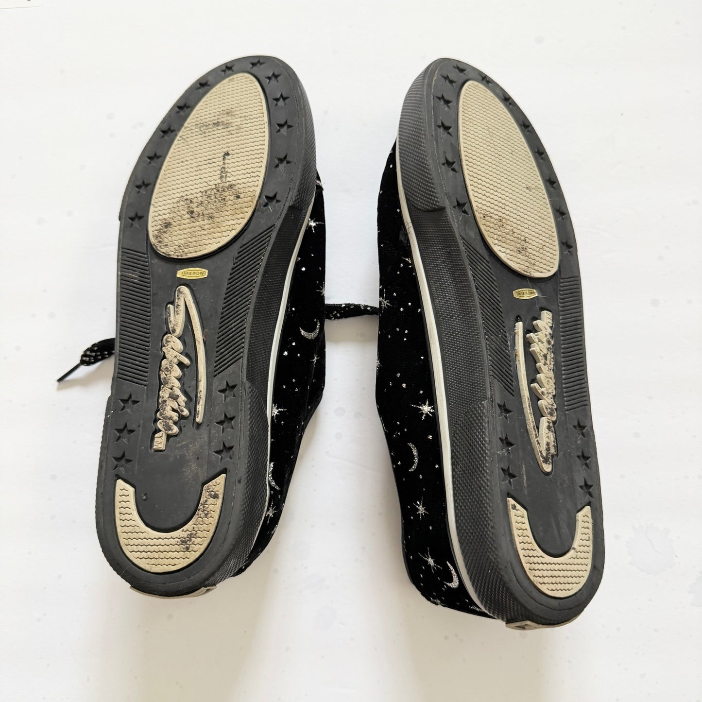 Vintage Sebastino Moon Star Celestial Black Velvet Sneaker Shoes