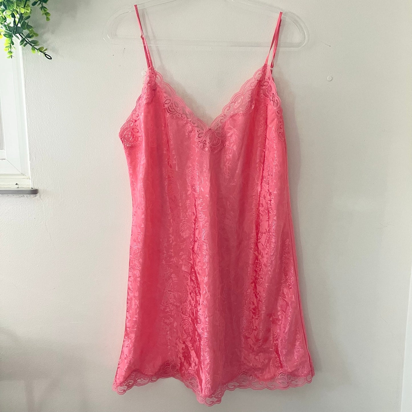 Victoria's Secret Vintage Gold Label Vintage Pink Floral Night Shirt Slip Large