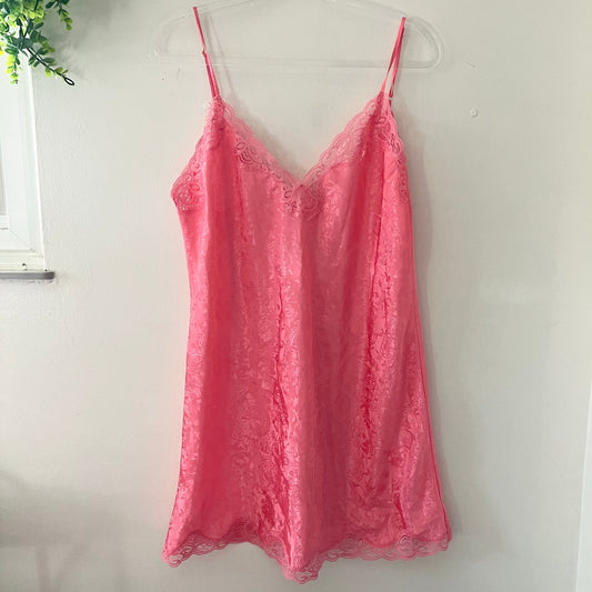 Victoria's Secret Vintage Gold Label Vintage Pink Floral Night Shirt Slip Large