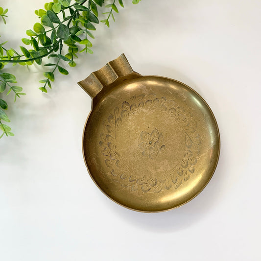 Vintage Brass Gold MCM Ashtray Trinket Tray