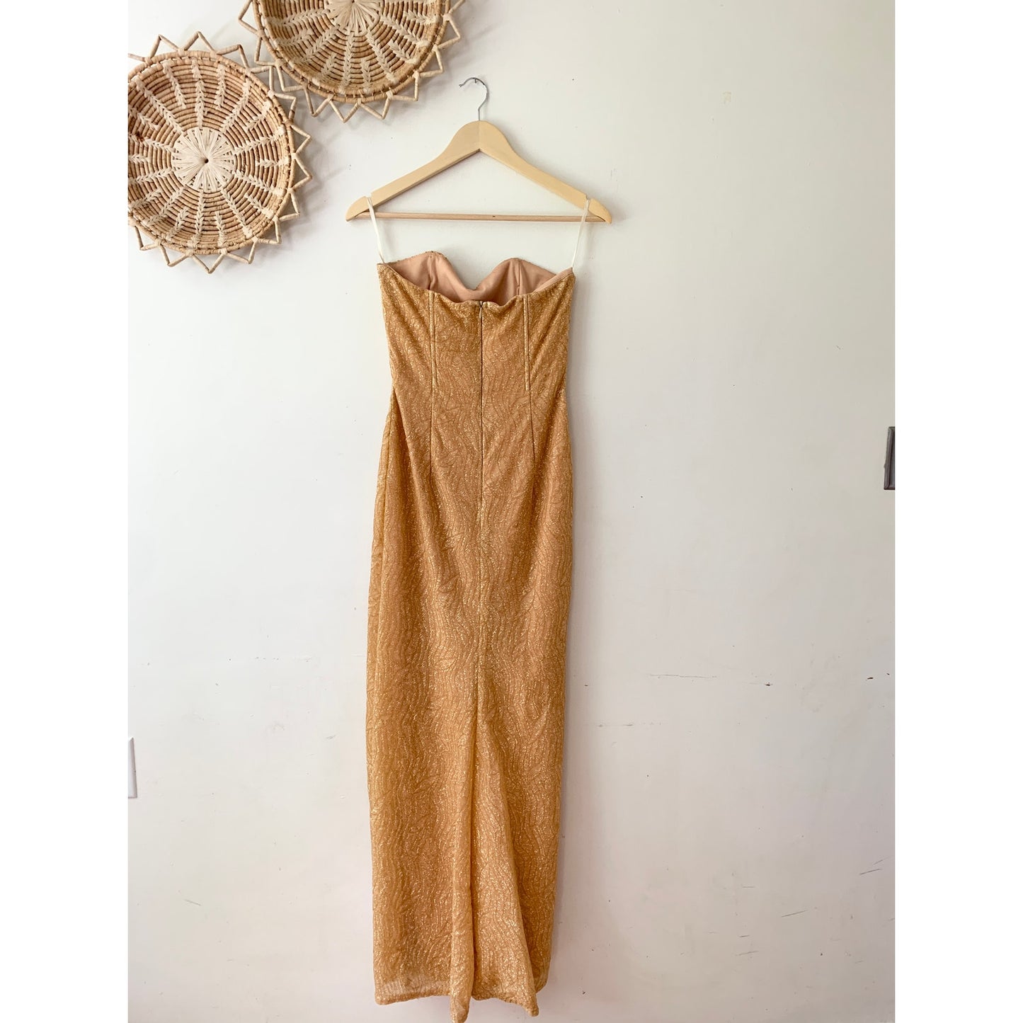 JESSICA MCCLINTOCK GUNNE SAX Vintage 80s 90s Gold Formal Homecoming Dress