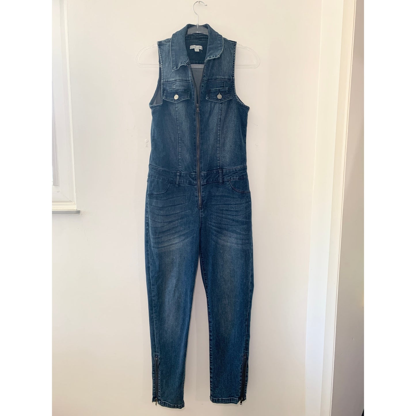 Vintage One Piece Zip Front Denim Jean Y2K NY& Co Jumpsuit