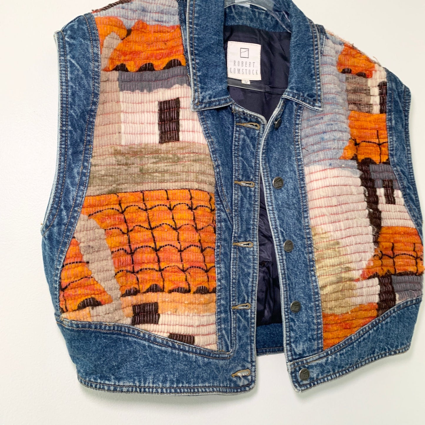 Robert Comstock Vintage Denim Knit Vest 10 Medium