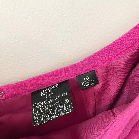 Vintage Kasper ASL Pink Purple Silk Pencil Skirt